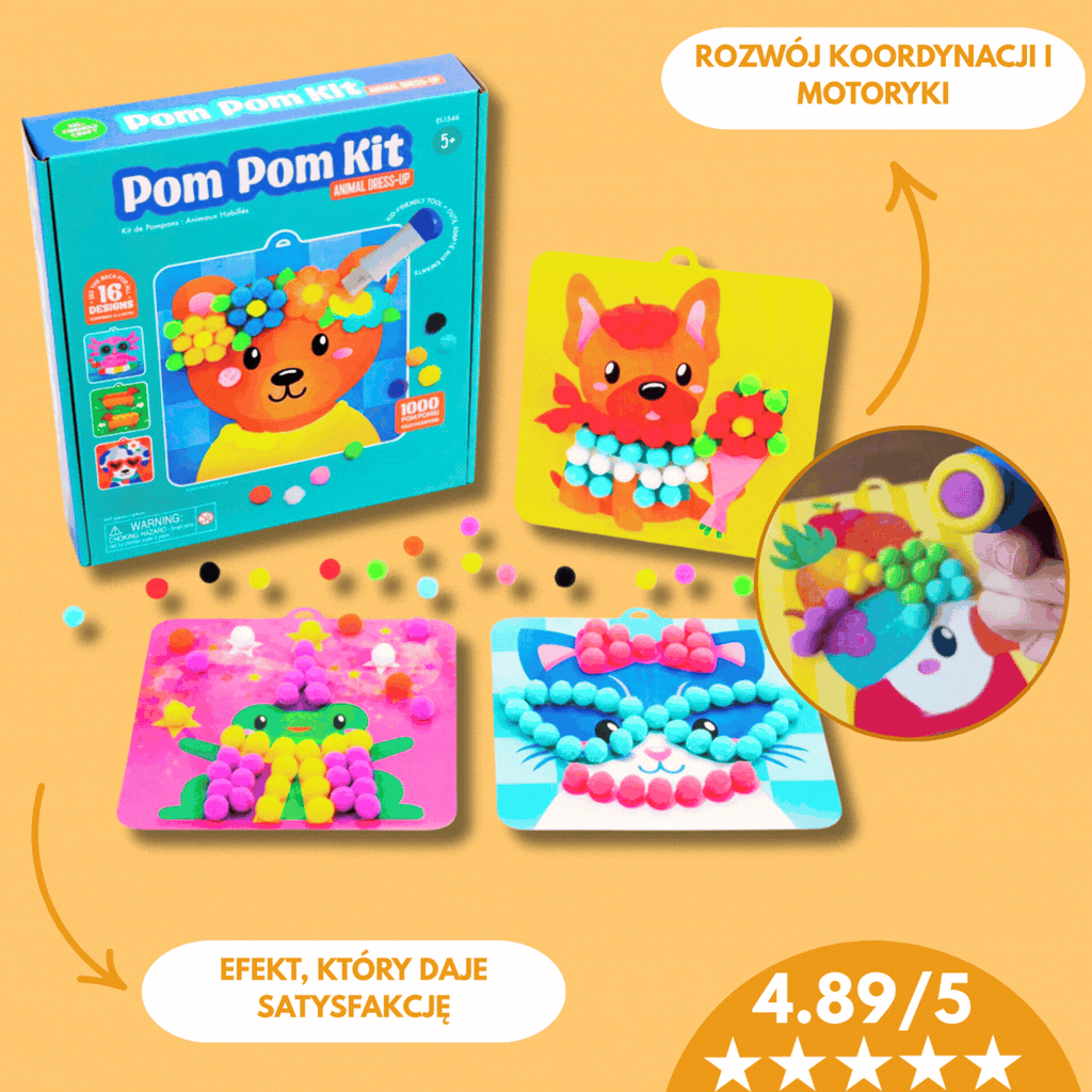 Pompiki - Zestaw Kreatywny dla Dzieci 1020 elementów